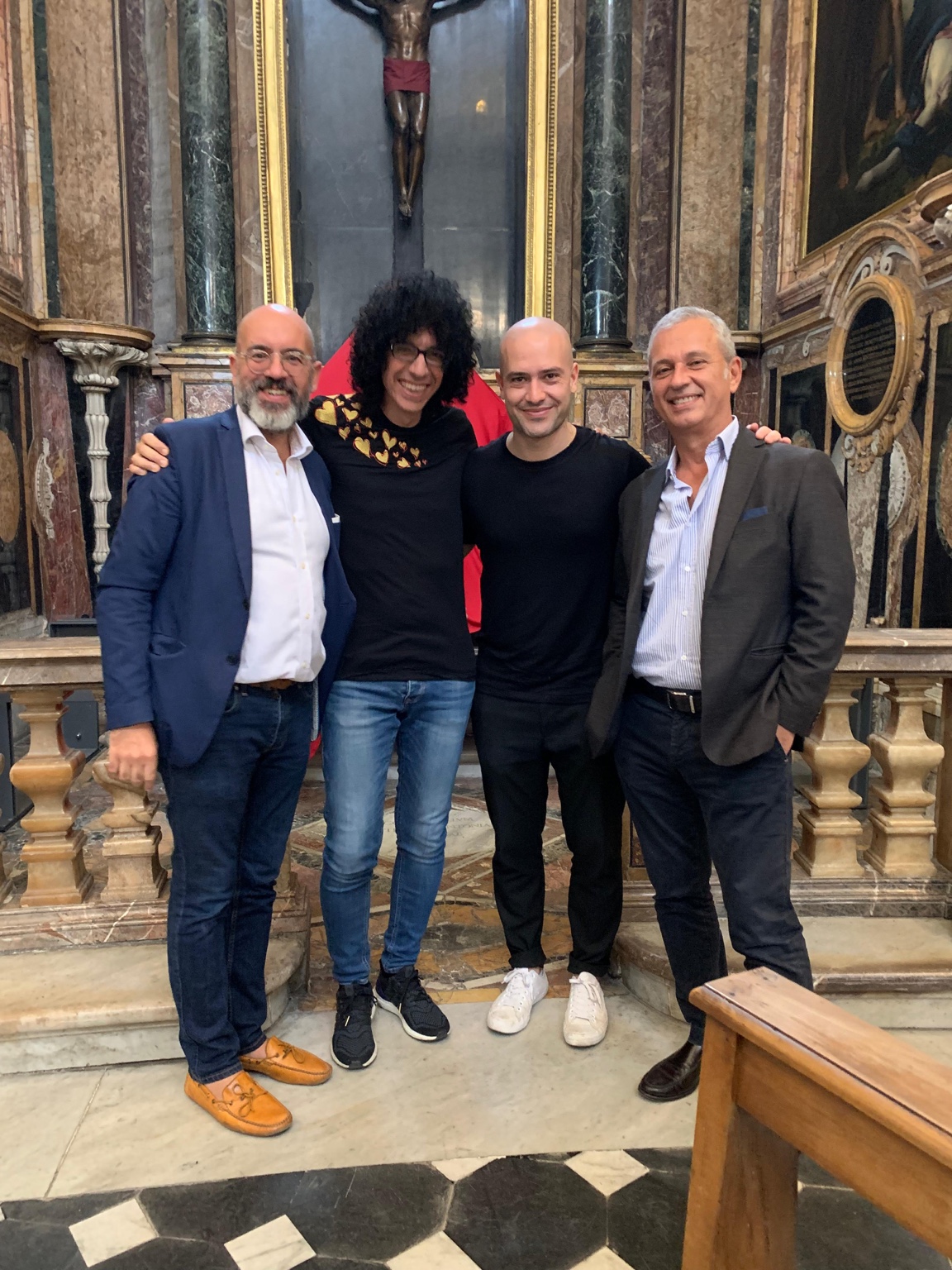 Massimo Maggio con Angelo Argento, Giovanni Allevi e Jago