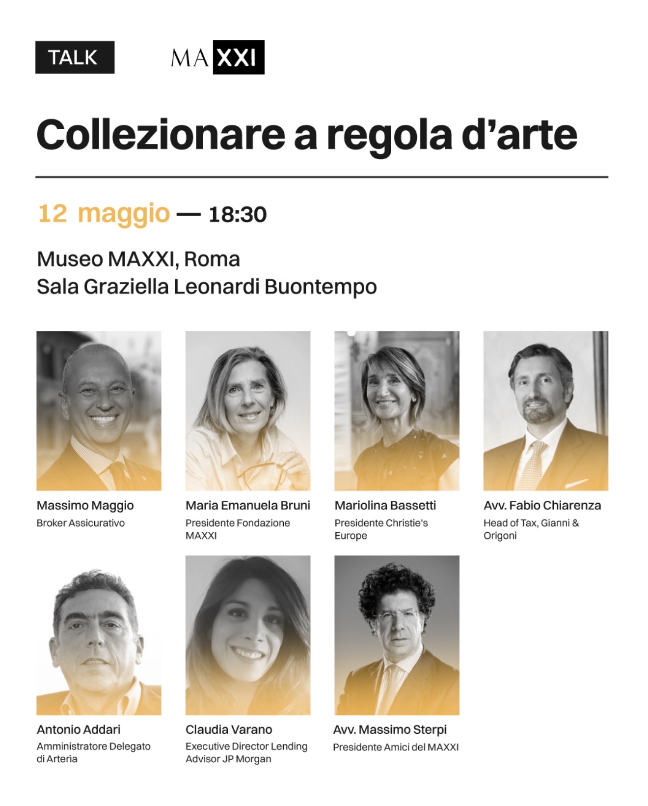 Locandina del talk Collezionare a regola d’arte al MAXXI