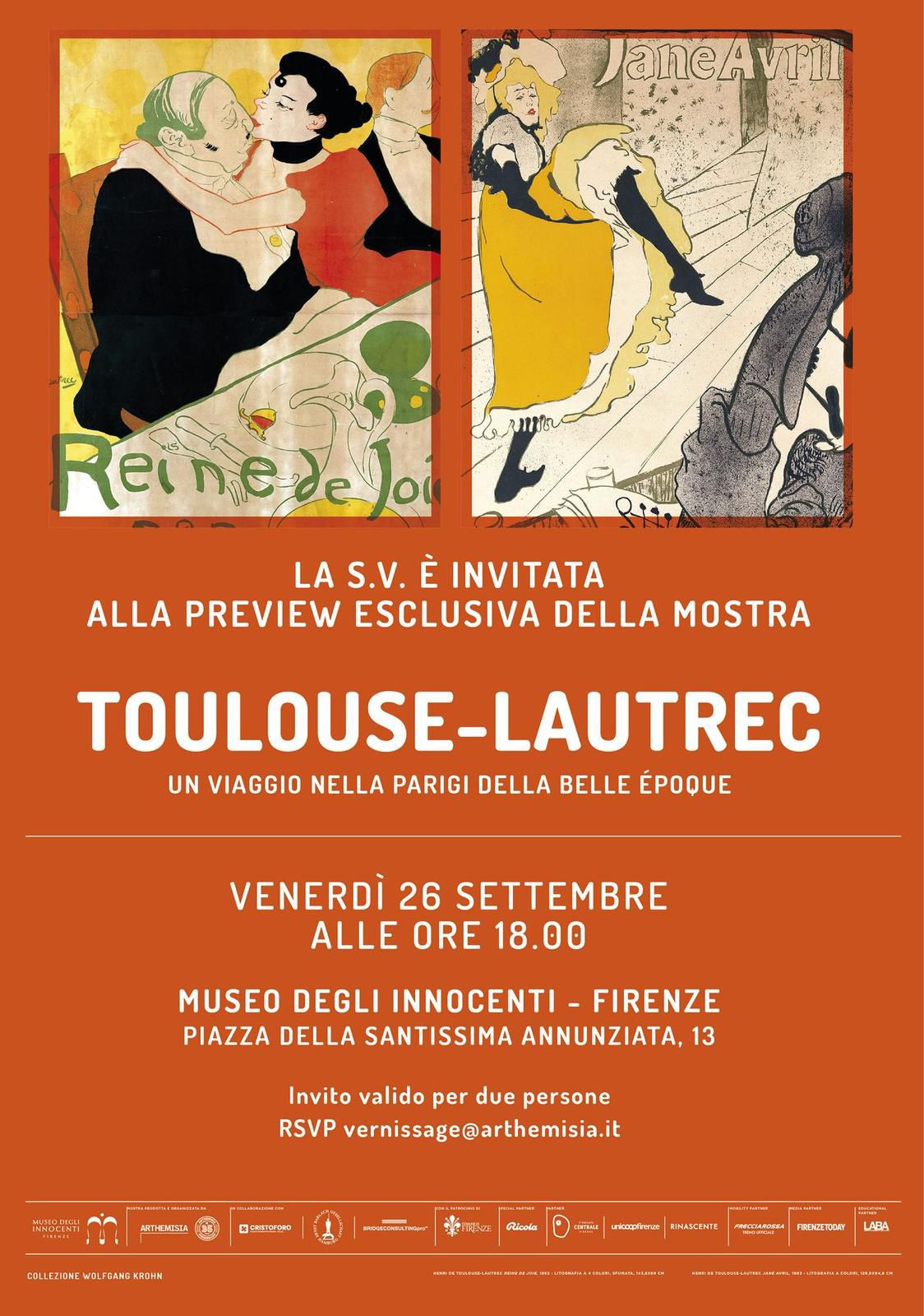 Locandina della mostra Toulouse-Lautrec al Museo degli Innocenti